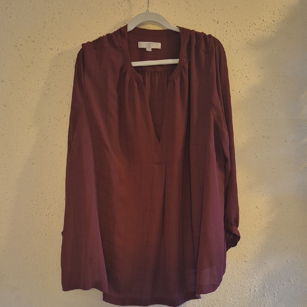 LOFT Deep Red Blouse